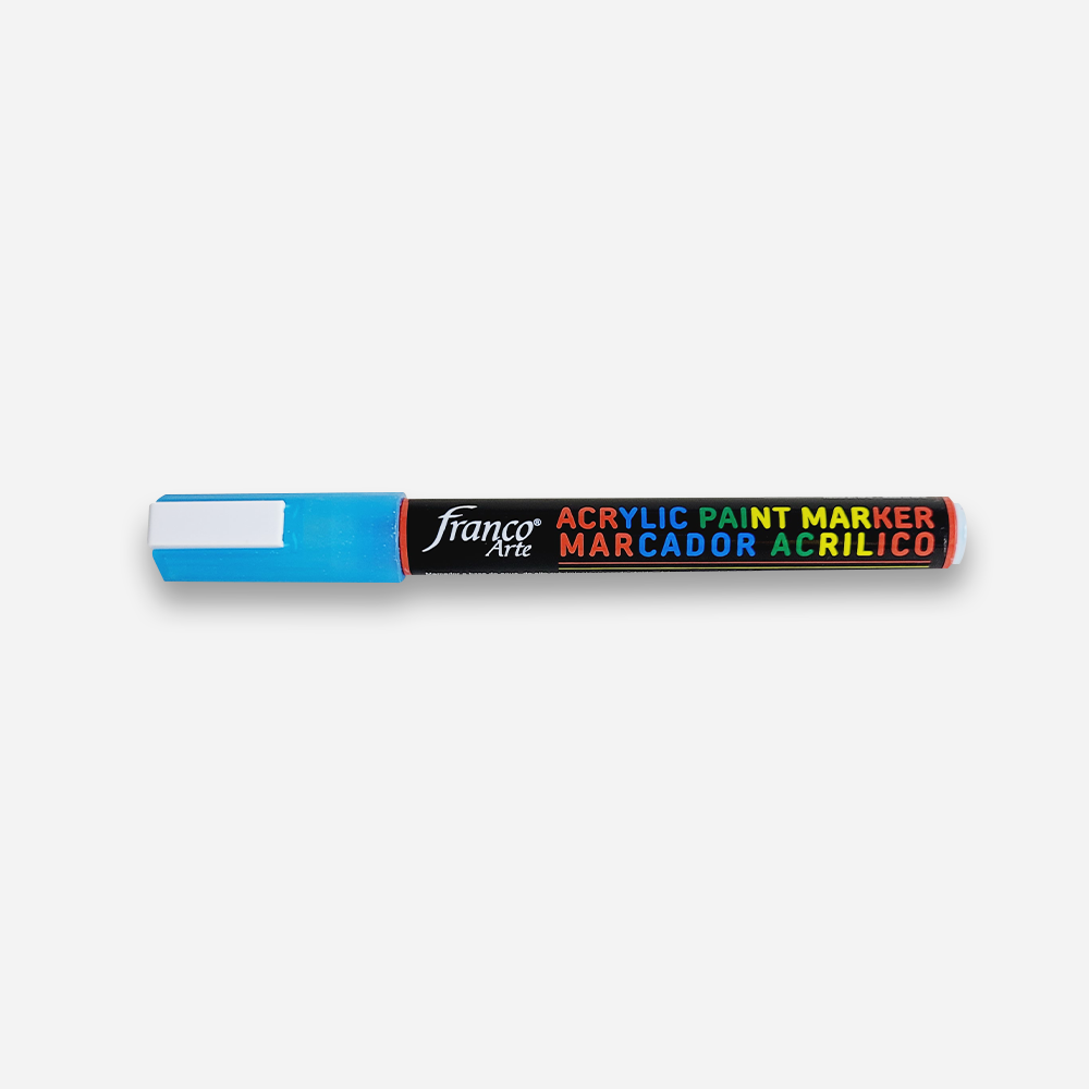 Marcador Acrílico Azul Metalizado